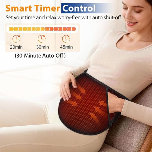 Cordless Heating Pad for Back, Back Heating Pad Rechargeable Heated Waist Belt Wrap with Built-in Warming Layer 5 Heat Options & 3 Auto Timer in Saudi Arabia