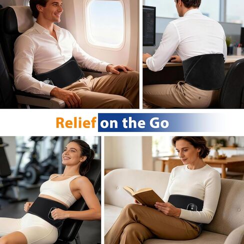 Cordless Heating Pad for Back, Back Heating Pad Rechargeable Heated Waist Belt Wrap with Built-in Warming Layer 5 Heat Options & 3 Auto Timer in Saudi Arabia