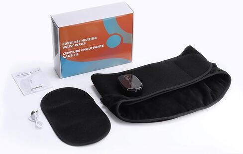 Cordless Heating Pad for Back, Back Heating Pad Rechargeable Heated Waist Belt Wrap with Built-in Warming Layer 5 Heat Options & 3 Auto Timer in Saudi Arabia