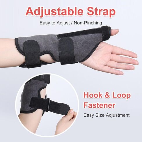 Electric Heating Wrist & Thumb Support Brace with 3-Level Heat Therapy, 5-Mode Massage, USB Rechargeable, Adjustable Strap, and Removable Mugwort Pack for Pain Relief & Comfort in Kuwait