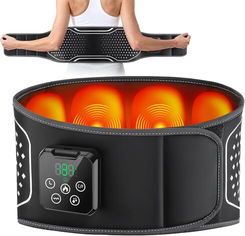 وسادة تدفئة الظهر مع جهاز تدليك - حزام تدليك الظهر المُسخن مع وسادات ضغط الهواء، وسادة تدفئة للظهر مع بطارية 4000 مللي أمبير في الساعة - هدايا للنساء والرجال والعائلة in Kuwait