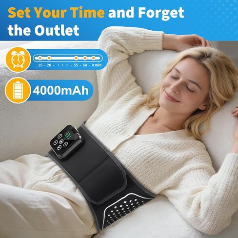 وسادة تدفئة الظهر مع جهاز تدليك - حزام تدليك الظهر المُسخن مع وسادات ضغط الهواء، وسادة تدفئة للظهر مع بطارية 4000 مللي أمبير في الساعة - هدايا للنساء والرجال والعائلة in Kuwait