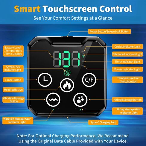 وسادة تدفئة الظهر مع جهاز تدليك - حزام تدليك الظهر المُسخن مع وسادات ضغط الهواء، وسادة تدفئة للظهر مع بطارية 4000 مللي أمبير في الساعة - هدايا للنساء والرجال والعائلة in Kuwait