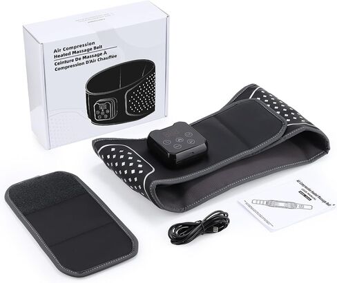 وسادة تدفئة الظهر مع جهاز تدليك - حزام تدليك الظهر المُسخن مع وسادات ضغط الهواء، وسادة تدفئة للظهر مع بطارية 4000 مللي أمبير في الساعة - هدايا للنساء والرجال والعائلة in Kuwait