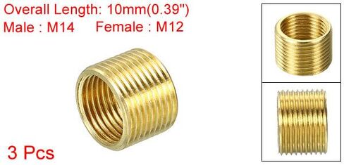 #US 3pack Thread Reducing Nut M14 Male to M12 Female Adapter 10mm Sleeve Reducer in Saudi Arabia