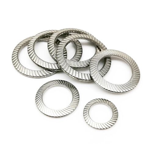 10/50pc M2.5 M3 M4 M5 M6 M8 M10 M12 M14 M16 304 Stainless Steel Knurled Elastic Gasket Disc Spring Serrated Lock Washer(50pcs M4) in Saudi Arabia