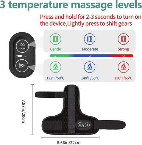 Cordless Wrist Heating Pad Massager, Heated Wrist Wrap, 3 Vibration and Heat Settings, Heated Hand Wrap for Arthritis, Carpal Tunnel Relief in Saudi Arabia