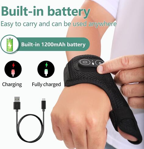 Cordless Wrist Heating Pad Massager, Heated Wrist Wrap, 3 Vibration and Heat Settings, Heated Hand Wrap for Arthritis, Carpal Tunnel Relief in Saudi Arabia