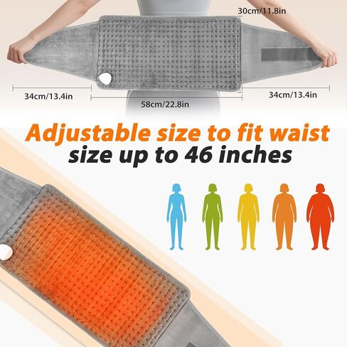 وسادة تسخين لتخفيف آلام أسفل الظهر، وسادة لف التدفئة لتشنجات الدورة الشهرية، حزام خصر قابل للغسل في الغسالة مع 9 مستويات للحرارة و4 إعدادات للوقت in Kuwait