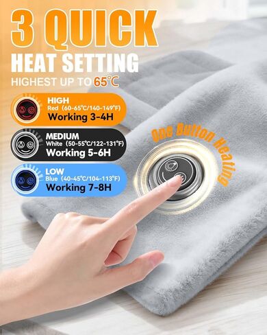 Heating Pad for Neck, 5000Amh Heated Scarf Rechargeable with Light Button, 3 Heating Levels Heated Neck Wrap for Pain Relief, Electric Heated Pad for Men & Women, Valentine's Day Gifts in Kuwait