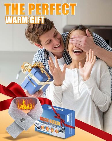 Heating Pad for Neck, 5000Amh Heated Scarf Rechargeable with Light Button, 3 Heating Levels Heated Neck Wrap for Pain Relief, Electric Heated Pad for Men & Women, Valentine's Day Gifts in Kuwait
