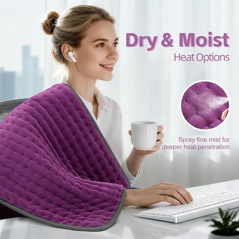 17"x33" Heating Pad XXXL for Back Pain, Extra Large Heated Pad for Neck/Shoulders/Legs/Knees/Feet/Cramps, Birthday Mothers Day Gifts for Mom Women Wife Grandma Her Sister, 6 Heat Settings, Auto-Off in Saudi Arabia