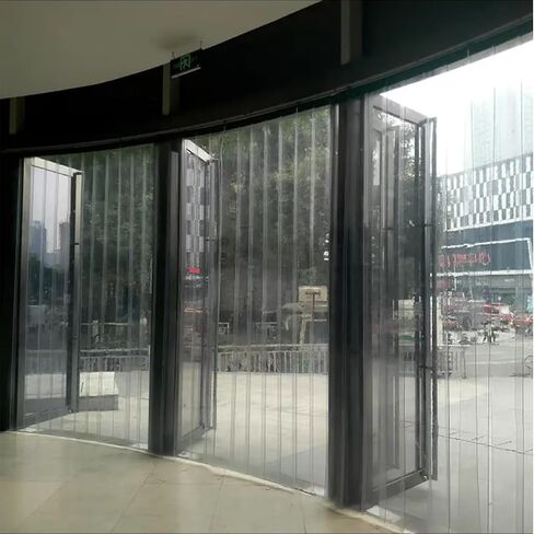 ستارة شريطية شفافة من PVC لأبواب المستودعات والفريزر - استبدال الفينيل المقاوم للماء - 64.96 بوصة × 82.68 بوصة - مثالية للأقبية والإسطبلات وبيوت الحيوانات الأليفة in Kuwait