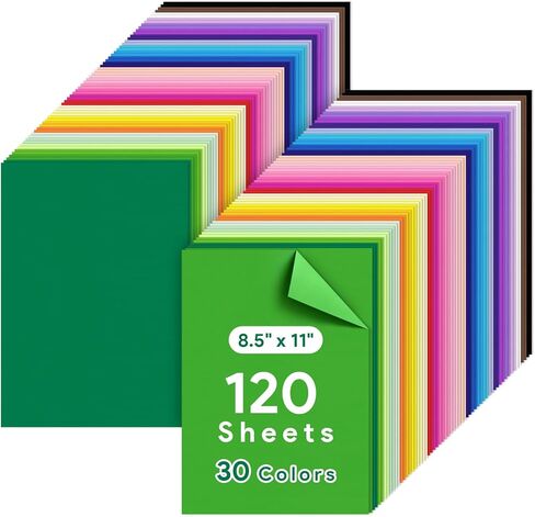 60 Sheets Colored Cardstock, 30 Assorted Colors Cardstock Paper 8.5x11'' Construction Paper Card Stock Printer Papers for DIY Crafts, Scrapbooking, Christmas Card Making in Saudi Arabia