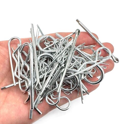 105 Pcs R Pins and Cotter Pins Assortment kit-6 Sizes Retaining Pin Split Pin Tractor Hairpin Spring Clip Used for Hitch Pin Lock System Dolly/Trailer/Hand Truck Pin Replacement in Kuwait