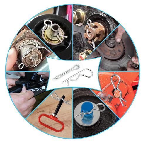 105 Pcs R Pins and Cotter Pins Assortment kit-6 Sizes Retaining Pin Split Pin Tractor Hairpin Spring Clip Used for Hitch Pin Lock System Dolly/Trailer/Hand Truck Pin Replacement in Kuwait