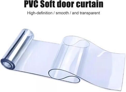 Clear PVC Strip Curtain for Commercial Doors - Waterproof Thermal Insulated Vinyl Door Curtain for Warehouses & Freezers (53.15"x74.8") - Easy Installation, Energy Saving in Saudi Arabia