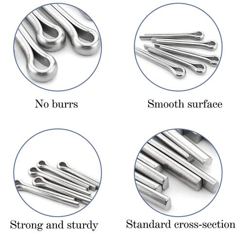 230pcs Premium 304 Stainless Steel Cotter Pin Assortment Kit | 6 Sizes Heavy Duty R Clips & Hairpin Cotter Pin Set | Hardware Pins for Automotive, Trailer, Hitch Pin Lock System in Saudi Arabia