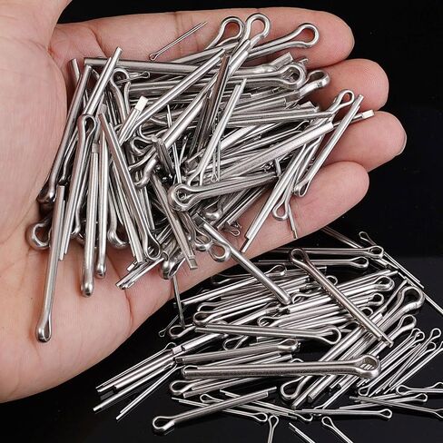 230pcs Premium 304 Stainless Steel Cotter Pin Assortment Kit | 6 Sizes Heavy Duty R Clips & Hairpin Cotter Pin Set | Hardware Pins for Automotive, Trailer, Hitch Pin Lock System in Saudi Arabia