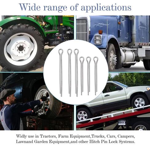 230pcs Premium 304 Stainless Steel Cotter Pin Assortment Kit | 6 Sizes Heavy Duty R Clips & Hairpin Cotter Pin Set | Hardware Pins for Automotive, Trailer, Hitch Pin Lock System in Saudi Arabia