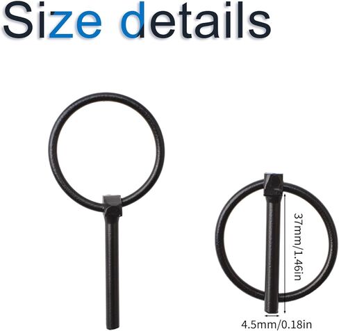 INCREWAY Lynch Pin, 10Pcs 4.5mm Carbon Steel Yoke-End Locking Pins Trailer Lock Pin Lynch Retaining Pins Locking Pin Fasteners for Track Farm Lawn, Black in Saudi Arabia