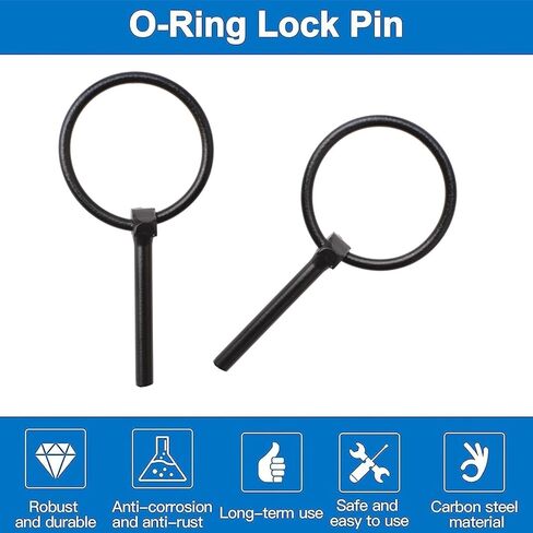 INCREWAY Lynch Pin, 10Pcs 4.5mm Carbon Steel Yoke-End Locking Pins Trailer Lock Pin Lynch Retaining Pins Locking Pin Fasteners for Track Farm Lawn, Black in Saudi Arabia