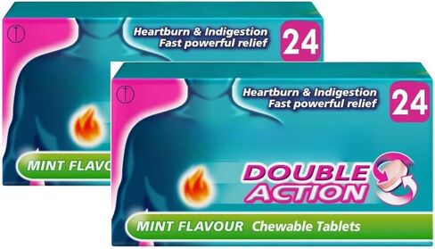 Double Action Mint Chewable 24 Tablets GAV -2 Pack (Total 48 Tablet) in Saudi Arabia