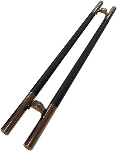 Black Solid Wood Door Handle, Two-Sided Glass Shed Door Pull Handle, Commercial Tempered Glass Door Push-Pull Handle Barn Door Sliding Handle, Black-600×400mm in Saudi Arabia