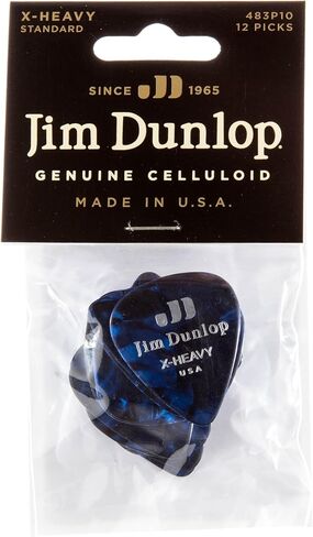 Jim Dunlop Celluloid Blue Pearloid Pick Extra Heavy - 12 Pack in Saudi Arabia