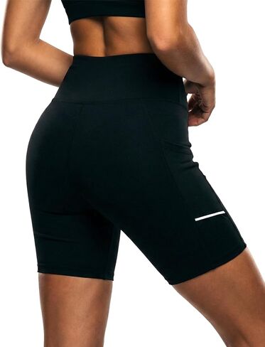 Biker Shorts for Women with Pockets​ & Tummy Control, 4-Way Stretch Spandex Workout Shorts​ No See Through for Yoga Cycling in Saudi Arabia