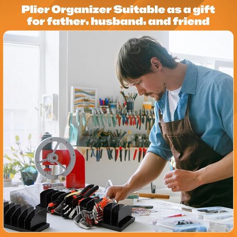 Chunful 4 حزمة كماشة المنظم الرف 44 فتحة أداة مربع المنظم كماشة حامل مع قاعدة مطاطية غير قابلة للانزلاق فواصل قابلة للتعديل القاطع المنظمون أداة تخزين درج للأب الميكانيكا المهنية الرجال in Kuwait