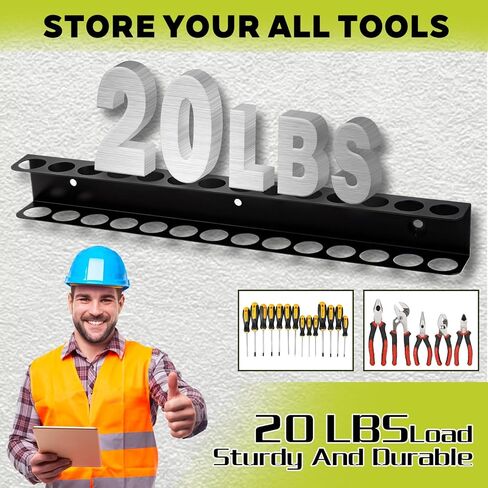 2 Pcs Screwdriver Plier Organizer Wall Mount, Screwdriver Rack, Metal Plier Holder Utility Tool Holder Organizers and Storage Rack for Garage Workshop Workbench Tool Chest Cart in Saudi Arabia