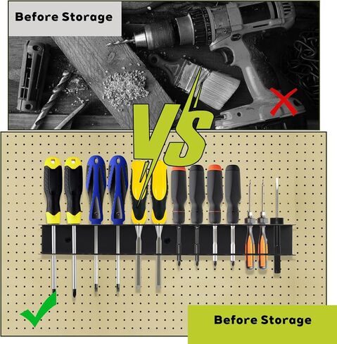 2 Pcs Screwdriver Plier Organizer Wall Mount, Screwdriver Rack, Metal Plier Holder Utility Tool Holder Organizers and Storage Rack for Garage Workshop Workbench Tool Chest Cart in Saudi Arabia