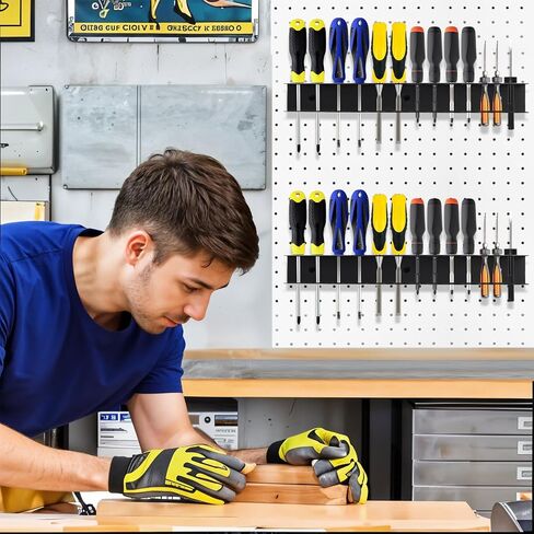 2 Pcs Screwdriver Plier Organizer Wall Mount, Screwdriver Rack, Metal Plier Holder Utility Tool Holder Organizers and Storage Rack for Garage Workshop Workbench Tool Chest Cart in Saudi Arabia