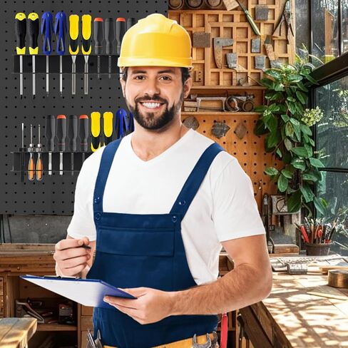 2 Pcs Screwdriver Plier Organizer Wall Mount, Screwdriver Rack, Metal Plier Holder Utility Tool Holder Organizers and Storage Rack for Garage Workshop Workbench Tool Chest Cart in Saudi Arabia