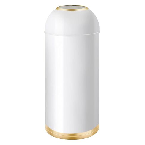 35L/9 Gallon Black Gold Stainless Steel Commercial/Kitchen Trash Can, Round Open Top Waste Bin Garbage Bin for Home Office Restaurant (White Gold, 9gallon) in Saudi Arabia