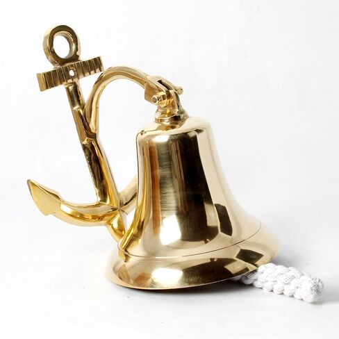 Solid Brass Anchor Wall Bell Decorative Indoor Outdoor Brass Bell Maritime Home Decor Gifts in Saudi Arabia