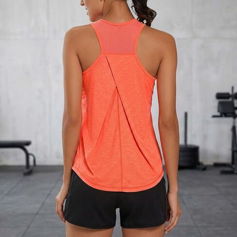 Women Workout Athletic Tank Top Shirts Loose Fit Long Tank Tops in Saudi Arabia