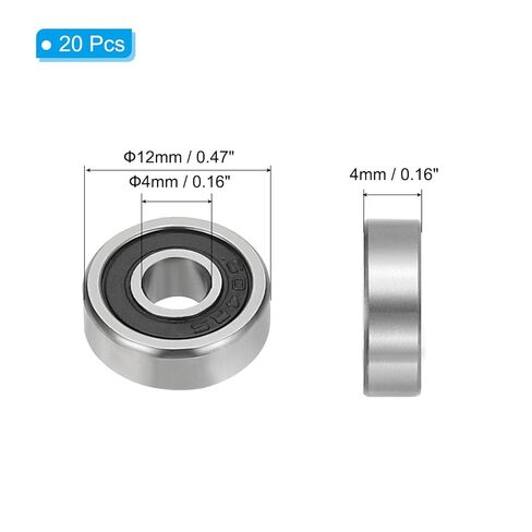 0.16 بوصة × 0.47 بوصة × 0.16 بوصة 604-2RS محمل كروي أخدود عميق 20 حزمة محامل مطاطية مزدوجة مختومة بكرة تحمل عجلة محامل لوح التزلج in Saudi Arabia