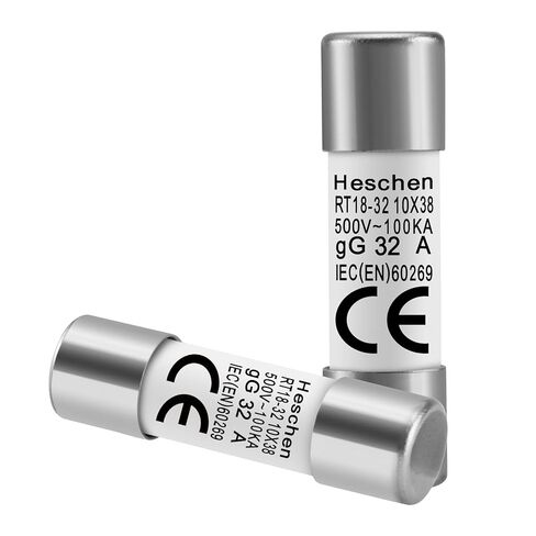 Cylindrical Ceramic Tube Fuse Link, RT18-32 (RO15), 10 * 38 mm, 16A 500V, CE, Pack of 10 in Saudi Arabia