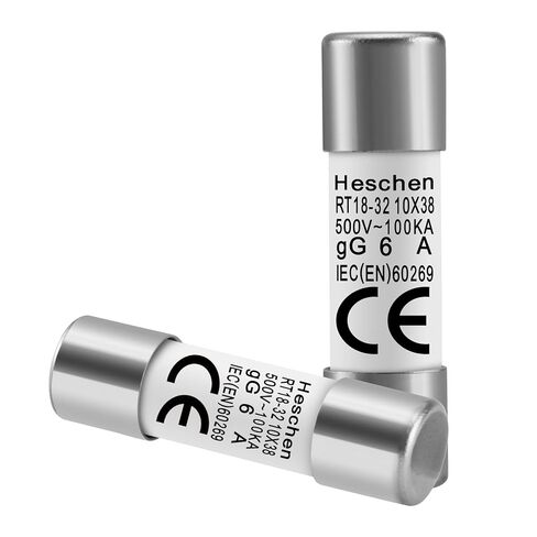 Cylindrical Ceramic Tube Fuse Link, RT18-32 (RO15), 10 * 38 mm, 16A 500V, CE, Pack of 10 in Saudi Arabia