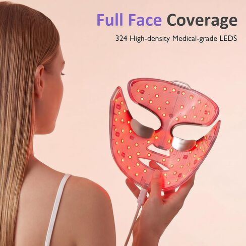 SUNVIVI LED Light Therapy Mask RT01, FDA 510K Cleared Class 2, Red Blue NIR Light for Acne & Wrinkles, Home Use Phototherapy Device with Eyelid Heating Pad, 10 Mins Treatment in Saudi Arabia
