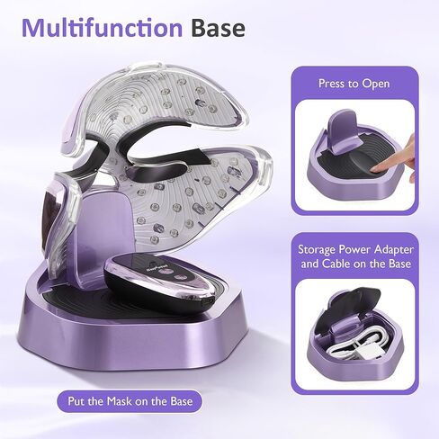 SUNVIVI LED Light Therapy Mask RT01, FDA 510K Cleared Class 2, Red Blue NIR Light for Acne & Wrinkles, Home Use Phototherapy Device with Eyelid Heating Pad, 10 Mins Treatment in Saudi Arabia
