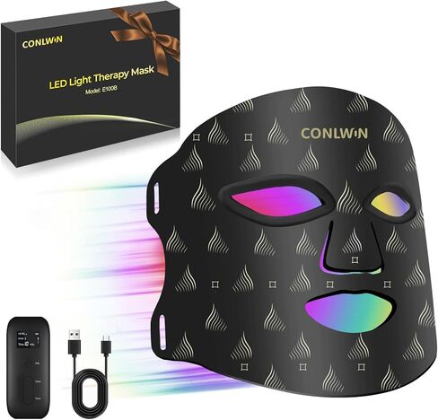 Red Light Therapy Mask for Face, 8 Modes 5 Intensities Red Light Mask with 850nm Infrared & 432 LEDs, 2000mAh Rechargeable Portable LED Face Mask Light Therapy with Timer, at Home in Kuwait