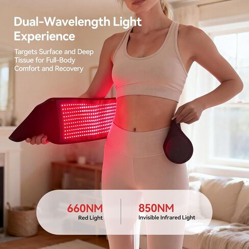 Red LED Light Therapy Belt for Body, 600 High-Density LEDs Red Light Therapy, Infrared Light Therapy Wrap in Saudi Arabia