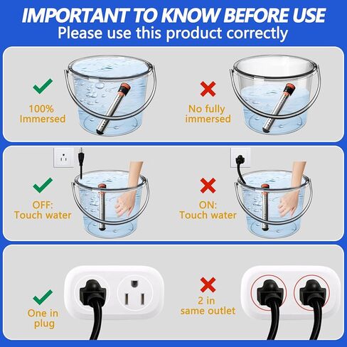 سخان مياه غمر-304 سخان مياه محمول من الفولاذ المقاوم للصدأ المدمج في طاقة السيارات ، ترموستات ، سخان الساخن المضاد للاحتفال ، سخان دلو مراقبة درجة الحرارة للتخييم المنزلي RV in Kuwait