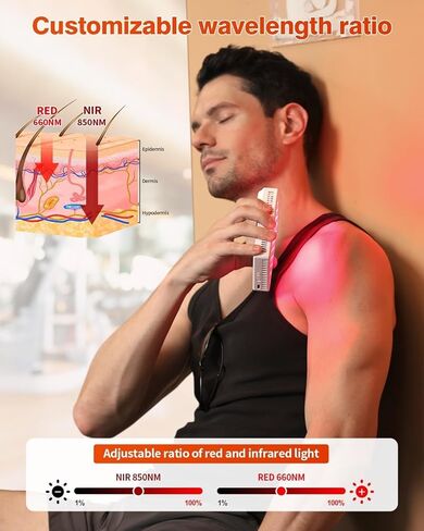 العلاج بالضوء الأحمر للوجه والجسم، لوحة العلاج بالضوء الأحمر المحمولة، الضوء الأحمر 660 نانومتر وضوء الأشعة تحت الحمراء 850 نانومتر لتخفيف الألم، العناية بالبشرة، الضوء الأحمر للنوم، قابل لإعادة الشحن ورائع للسفر in Kuwait
