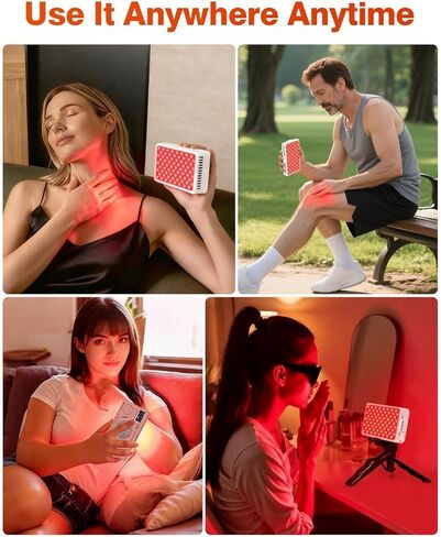 العلاج بالضوء الأحمر للوجه والجسم، لوحة العلاج بالضوء الأحمر المحمولة، الضوء الأحمر 660 نانومتر وضوء الأشعة تحت الحمراء 850 نانومتر لتخفيف الألم، العناية بالبشرة، الضوء الأحمر للنوم، قابل لإعادة الشحن ورائع للسفر in Kuwait