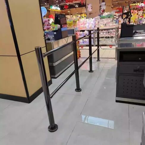 بوابة متأرجحة لأمين صندوق السوبر ماركت، ومدخل يدوي مفتوح للمشاة وحاجز خروج مع حاجز أمان in Kuwait