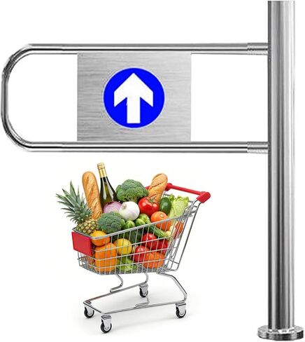 بوابة معدنية متأرجحة للإغلاق التلقائي - بوابة أمان للمشاة من الفولاذ المقاوم للصدأ للمستودعات والمكتبة، تصميم زنبركي مفتوح لليمين - 80 × 97 سم in Kuwait